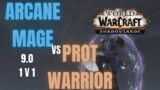 Arcane Mage VS Prot Warrior (1v1 World PVP) 9.0 PVP – WoW Shadowlands Pre Patch