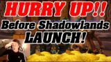 HURRY UP!! Do This Before Shadowlands Launches! Goldmaking opportunity