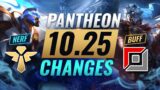 UPCOMING PANTHEON CHANGES: Support NERFED + Solo Lanes BUFFED – League of Legends Patch 10.25