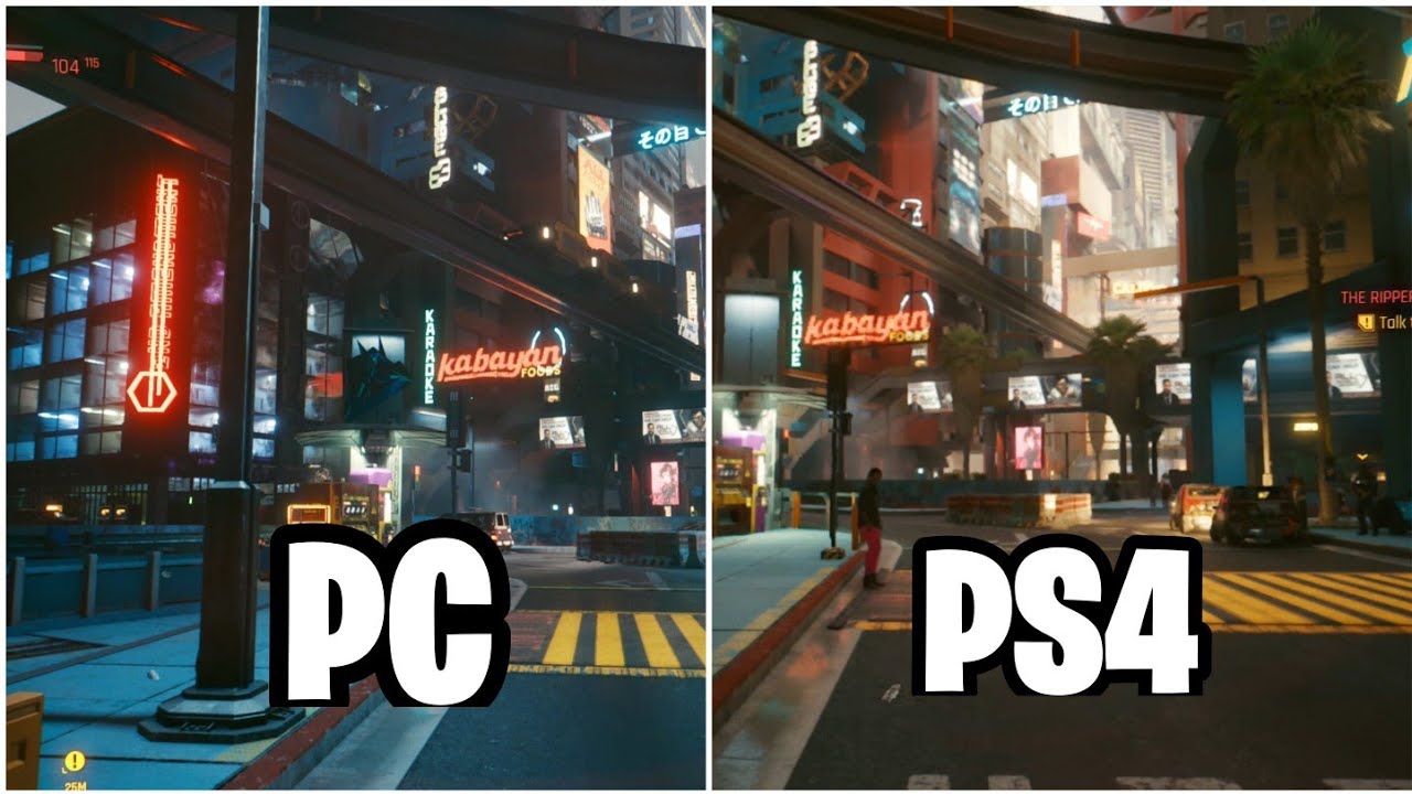 Cyberpunk 2077 сравнение графики ps4 и