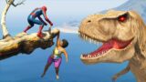 GTA V Crazy Ragdolls | SPIDERMAN FOUND T-Rex Jumps/Fails #9 (Funny Moments)
