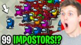 LANKYBOX Reacts To AMONG US With 99 IMPOSTERS! (BEST AMONG US ANIMATIONS!)