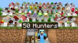 Minecraft Manhunt but i invited 50 Hunters..