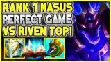 Rank 1 Nasus PERFECT GAME vs Riven | Carnarius | League of Legends