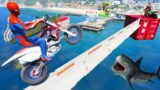 Spiderman Super Motos Ramp on The Beach Challenge with SUPERHEROES – GTA V MODS