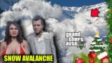 Surviving Biggest Snow Avalanche  In Christmas Party In GTA V (Micheal & Amanda Mission)
