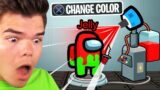 USING A COLOR CHANGE MACHINE In AMONG US! (Cheat)