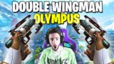 Using DOUBLE WINGMAN On OLYMPUS WITH NEW HOP UP! (Apex Legends Season 7)