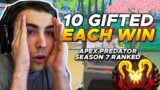 10 GIFTED SUBS EACH WIN – Apex Legends Season 7 Ranked