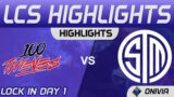 100 vs TSM Highlights LCS Lock In Day 1 2021 100 Thieves vs Team SoloMid by Onivia