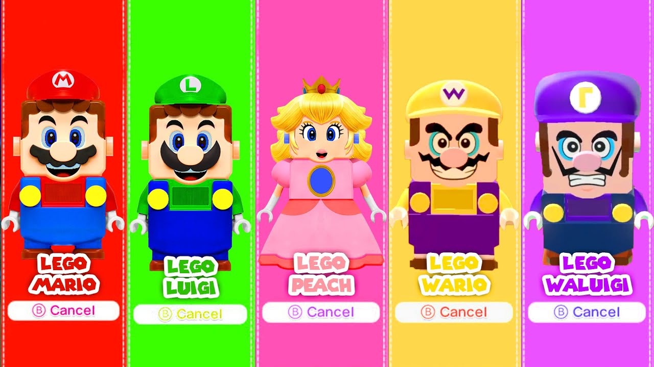 All Playable LEGO Mario Characters in Super Mario 3D World! - Game videos