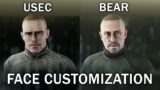 Escape From Tarkov Face Customization USEC and BEAR (How to Customize Your Character's Face)