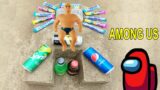 Experiment!! Among US, Stretch Armstrong VS Coca Cola, Sprite, Fanta, Pepsi and Mentos Underground