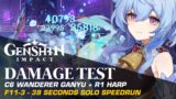 F11-3 39 Seconds Speedrun | C6 Wanderer Ganyu + R1 Harp | Genshin Impact Damage Test