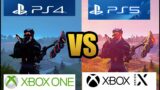 Fortnite Graphics Comparison (PS4, Xbox ONE VS PS5, Xbox Series X) (60 fps vs 120 fps)