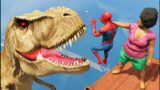 GTA V Water Ragdolls | SPIDERMAN FOUND T-Rex Jumps/Fails #13 (Funny Moments)