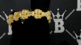 Gold Skull & Bones Hip Hop Iced Out Bracelet VVS with Solid Back | Micro Pave Bustdown Jewelry