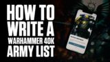 How To Write A Warhammer 40K Army List