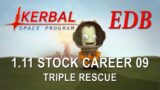 Kerbal Space Program 1.11 Stock Career 09 – Triple Rescue