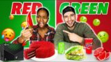 RED vs GREEN FOOD CHALLENGE | XBOX Series X Giveaway