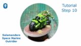 Salamander Space Marine Outrider – Step 10 Paint green edge highlights