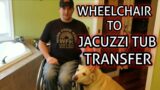 WHEELCHAIR TO JACUZZI TUB TRANSFER #paralifetv #spinalcord #paraplegic #wheelchair #disability #sci