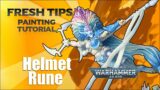 Warhammer 40K Jain Zar Aeldari Phoenix Lord (helmet rune) Fresh Tips miniature painting tutorial