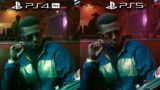 cyberpunk 2077 PS4 Pro vs PS5 Gameplay Graphics Comparison [4 Minute Gameplay]