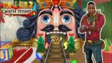 Barry Bones Outrider Running in Winter Toyland Christmas  Map Temple Run 2 YaHruDv
