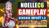C6 NOELLE Lv.90 GAMEPLAY | GENSHIN IMPACT 1.3 | (NO COMMENTARY)