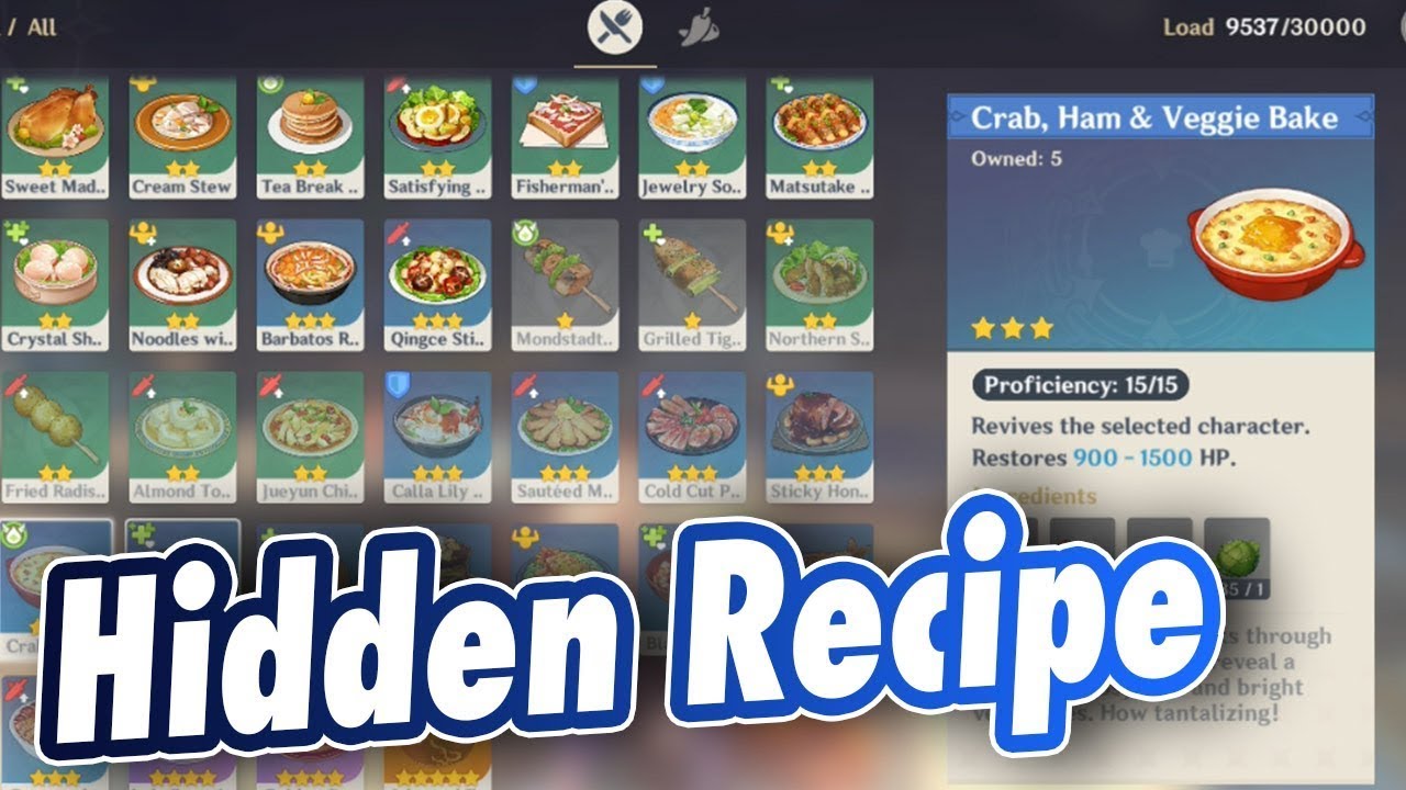 Crab, Ham & Veggie Bake Recipe Genshin Impact - Game videos
