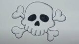 How to Draw a SKULL WITH BONES Step by Step