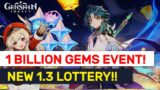 NEW 1,000,000,000 Gems Lottery Event! Randomized Gems Rewards!! | Genshin Impact