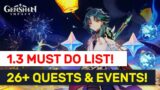 Patch 1.3 MUST DO List! All Events & Dates Calendar! Extra Gems & Loots! | Genshin Impact