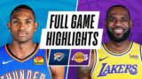 THUNDER at LAKERS | FULL GAME HIGHLIGHTS | February 10, 2021