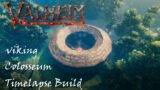 Valheim Viking Colosseum Timelapse Build! Huge customizable PVP battle arena in Valheim (tutorial).