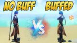 Zhongli BEFORE BUFFS & AFTER BUFFS! Side By Side Comparison! Genshin Impact