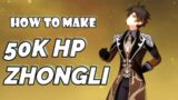 Zhongli Genshin Impact 50k HP BUILD! How does it work? Guide | How to make it?