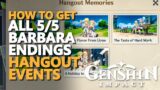 All Barbara Ending Rewards 5/5 Genshin Impact Hangout Event