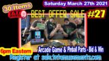 Best Offer Sale #27–we sell 30 Arcade Video Game & Pinball Machine Items  TNT Amusements