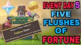 FIVE FLUSHES OF FORTUNE EVENT DAY 5 YELLOW ITEM PICTURES GENSHIN IMPACT