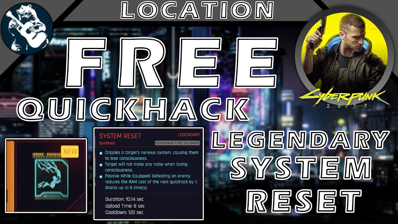 Free System Reset Crafting Recipe in Cyberpunk 2077 Legendary Quick
