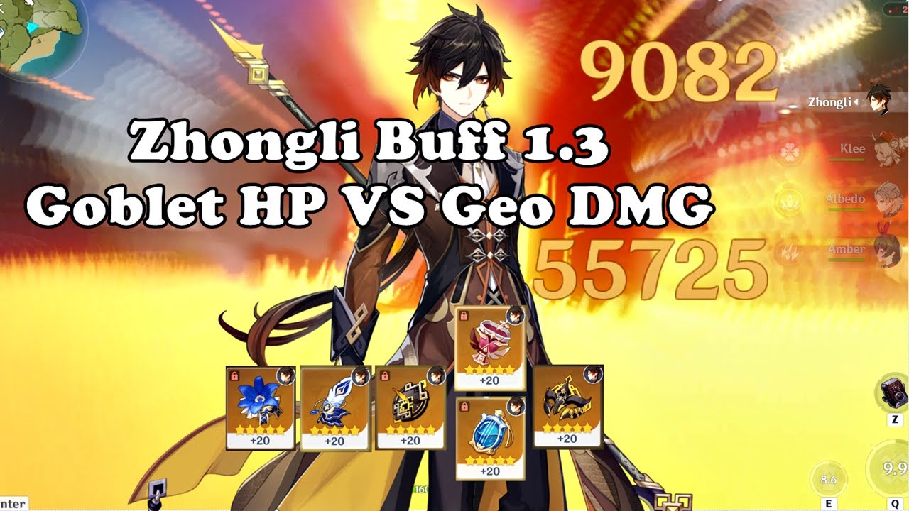 Genshin Impact 1.3 Zhongli Buff Goblet HP VS Geo Dmg Game videos