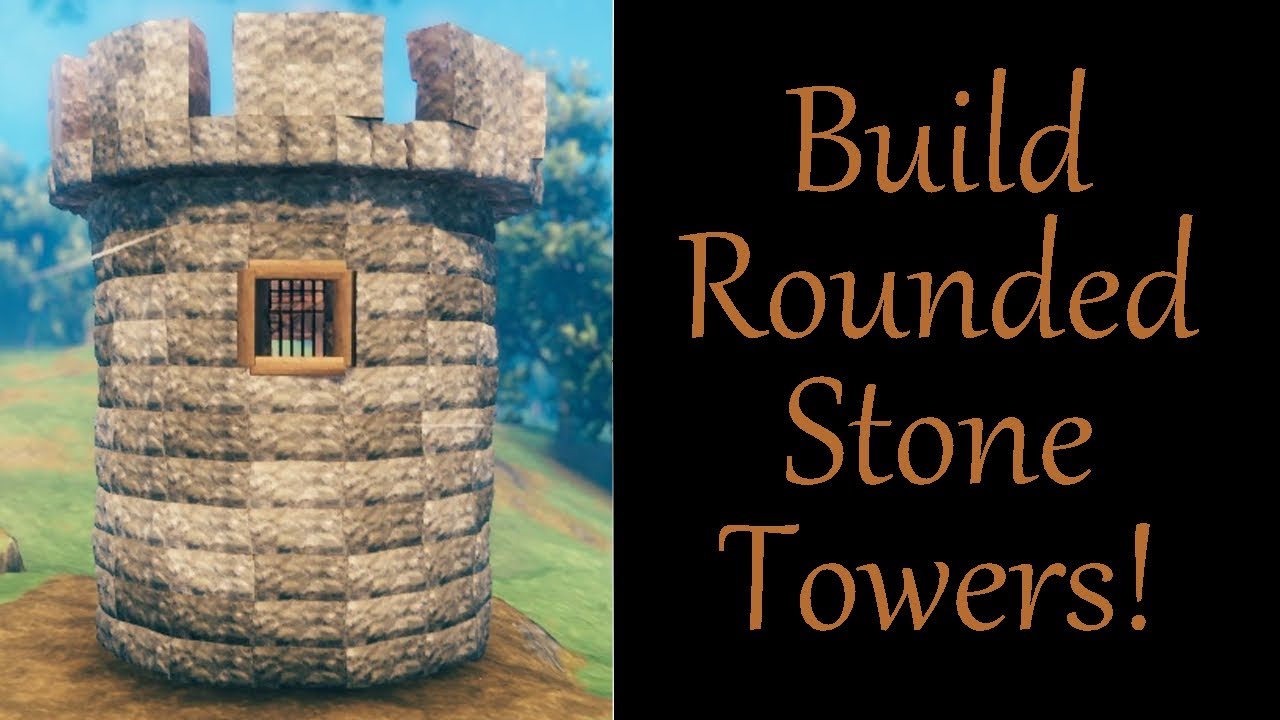 How to Make a Rounded Stone Castle Tower in Valheim Game videos