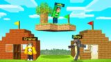 I BUILT A SKYBLOCK Island ABOVE My Friends HOUSE! (Minecraft TROLL)