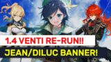 Patch 1.4 Live Stream Time! Venti Re-Run & NEW Jean/Diluc Banner Info! | Genshin Impact