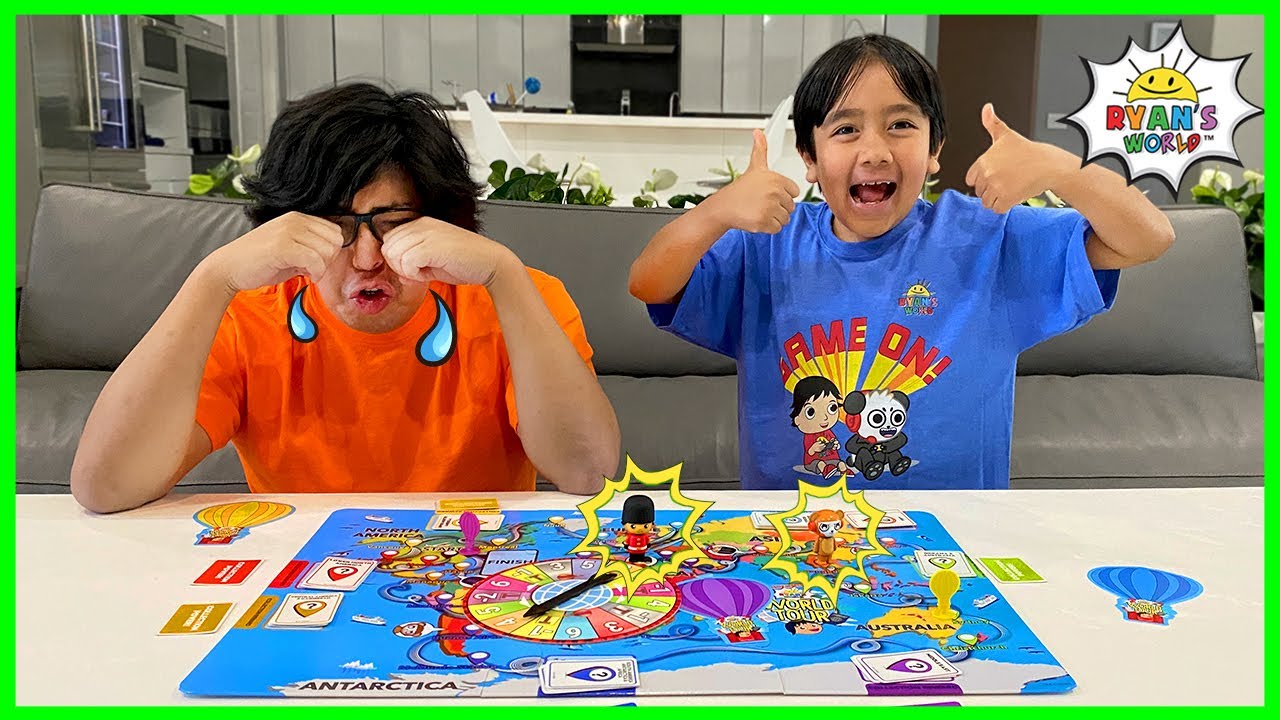 Ryan's World Tour Board Game Family fun with Ryan vs Daddy!!! Game videos