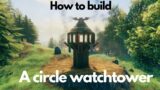 Valheim- How to build a circle watchtower (speedbuild)