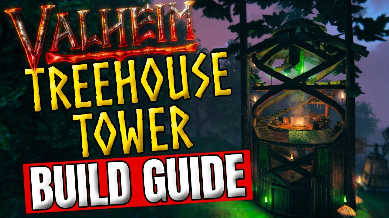 Valheim SPIRAL TREEHOUSE / Alchemy Tower BUILD GUIDE Game videos