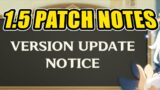 ALL NEW 1.5 PATCH NOTES | Genshin Impact